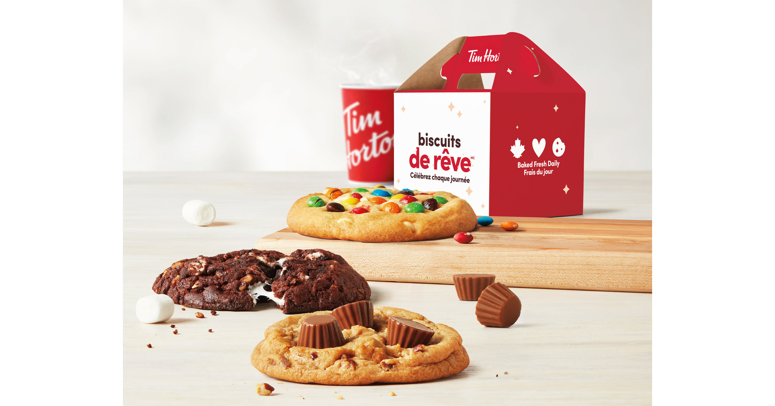Lancement des biscuits de rêve Tim Hortons, à savourer en trois